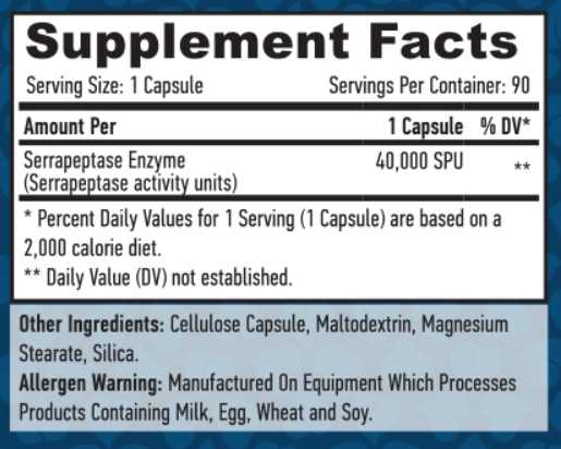 Serrapeptase 40000 SPU - 90 веган капс